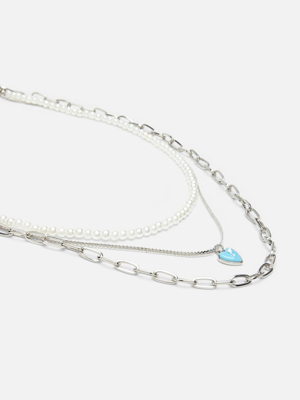 Silver Tri-Layered Necklace