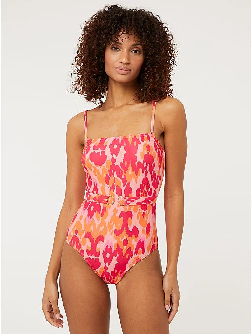 Orange Printed Bandeau Swimsuit – The Beach Company