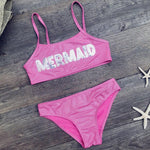 MERMAID Embroidery Girl Bikini Set