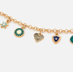 Gold-Toned & Green Crystals Armlet Bracelet