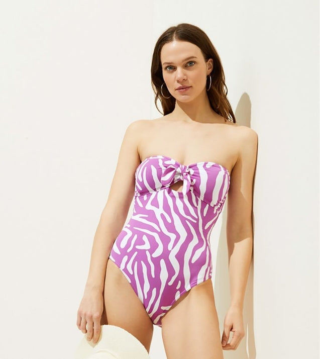 Abstract Print Tie Detail Swimsuit Swimwear Shop Online Near Me
