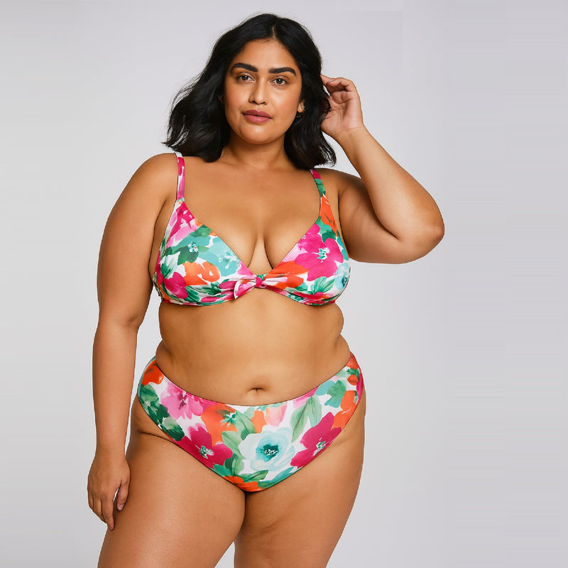 Bunny Tie Bralette Classic Leg Hipster PLUS SIZE Bikini Set