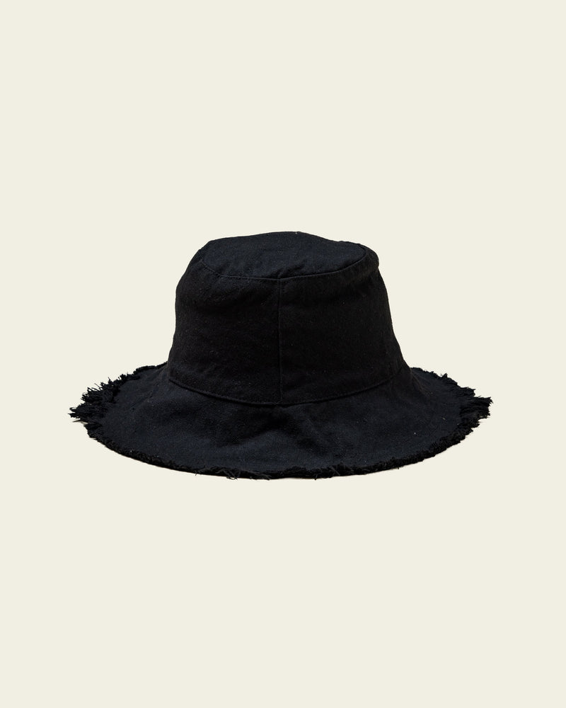 Bucket Hat Fringe Black – The Beach Company - Main Image