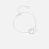 Silver-Toned CZ Linked Circles Bracelet