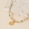 Green Bead, Pearl & Coin Anklet