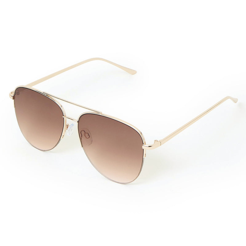 Gold Half Frame Aviator Sunglasses