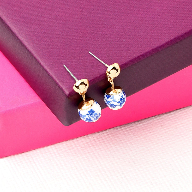 Ceramic Beads Drop Earrings