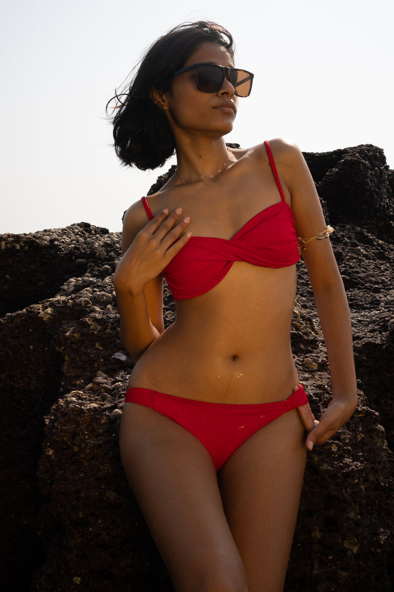 LOLA Red Bikini Set Online Swimwear Shop Buy Beachwear India