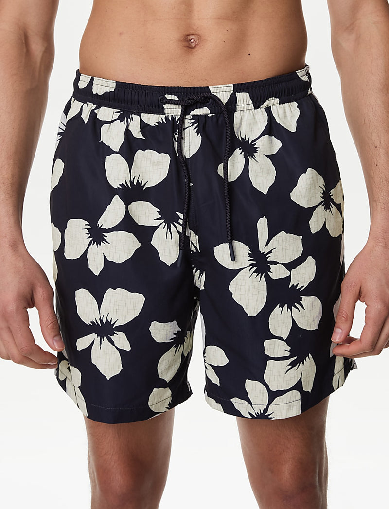 Quick Dry Floral Graphic Swim Shorts - Main Image