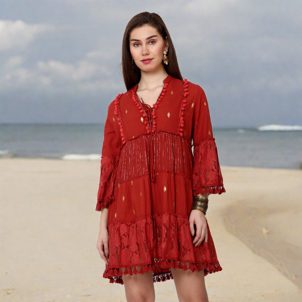 LADIES SUMMER COTTON DRESSES Online - BEACH COMPANY INDIA 