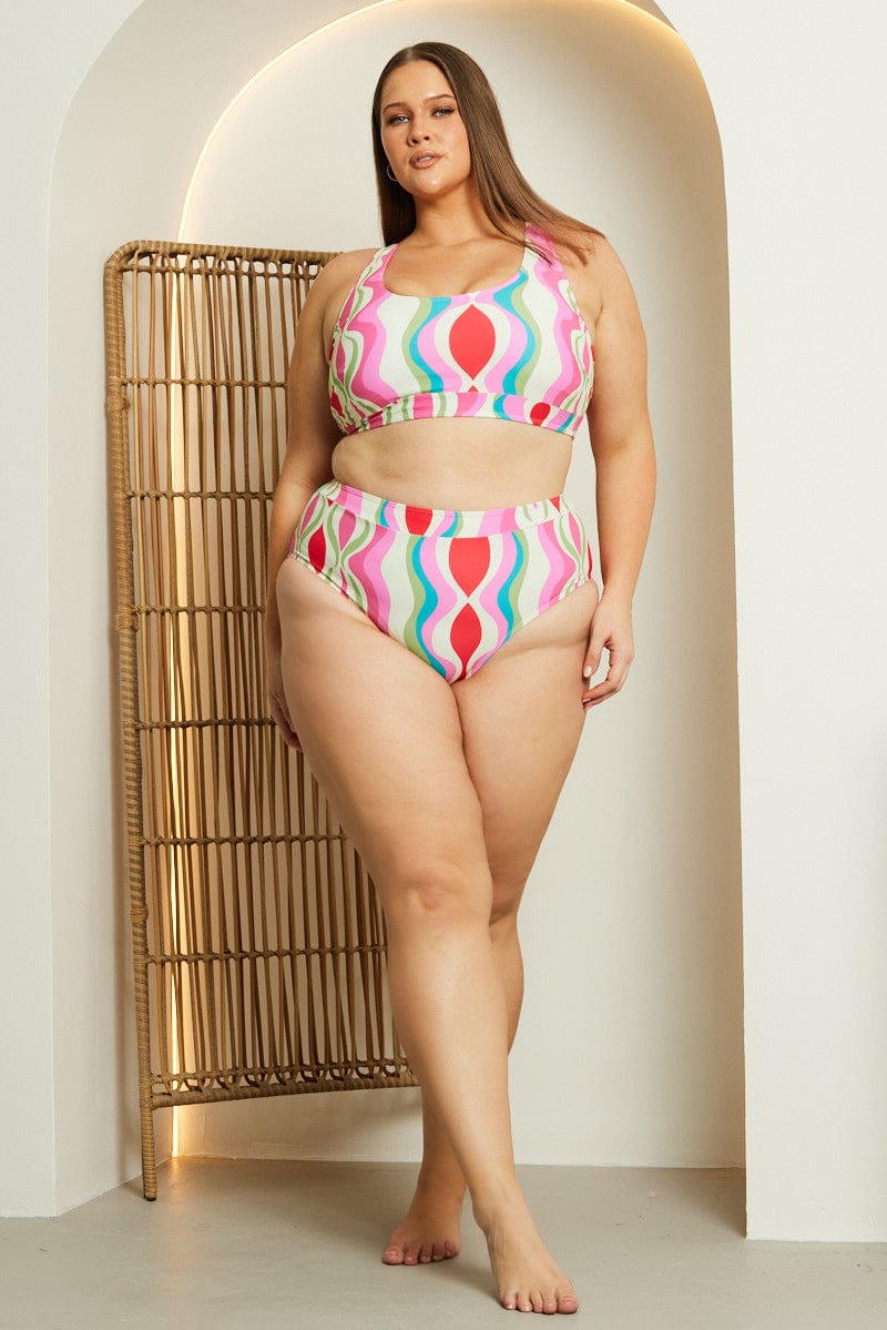 Plus Size Multi Print Bikini Set I Swimwear The Beach Company