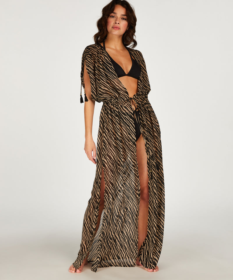 Monochrome Front Open Kaftan Maxi I The Beach Company Beachwear M Monochrome Front Open Kaftan Maxi I The Beach Company Beachwear M