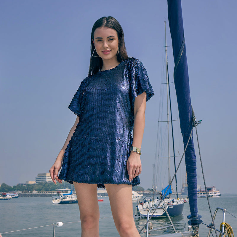 Sequined Short Dress - Beachwear Shop Online The Beach Company Sequined Short Dress - Beachwear Shop Online The Beach Company