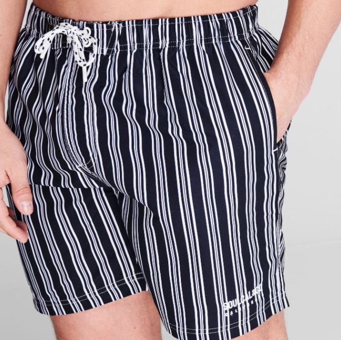 Navy Stripe Swim Shorts