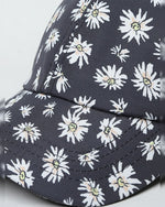 Black Floral Print Cap