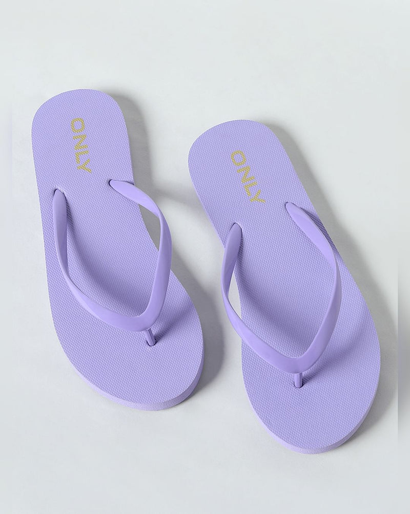Purple flip flops on sale