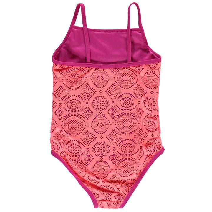 The Beach Company - Buy Girls swimsuits online - Pink Crafted Crochet Swimsuit - Pink swimwear for kids
