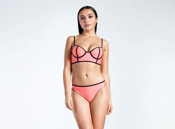 Goldigga Coral Long Line Bikini Set