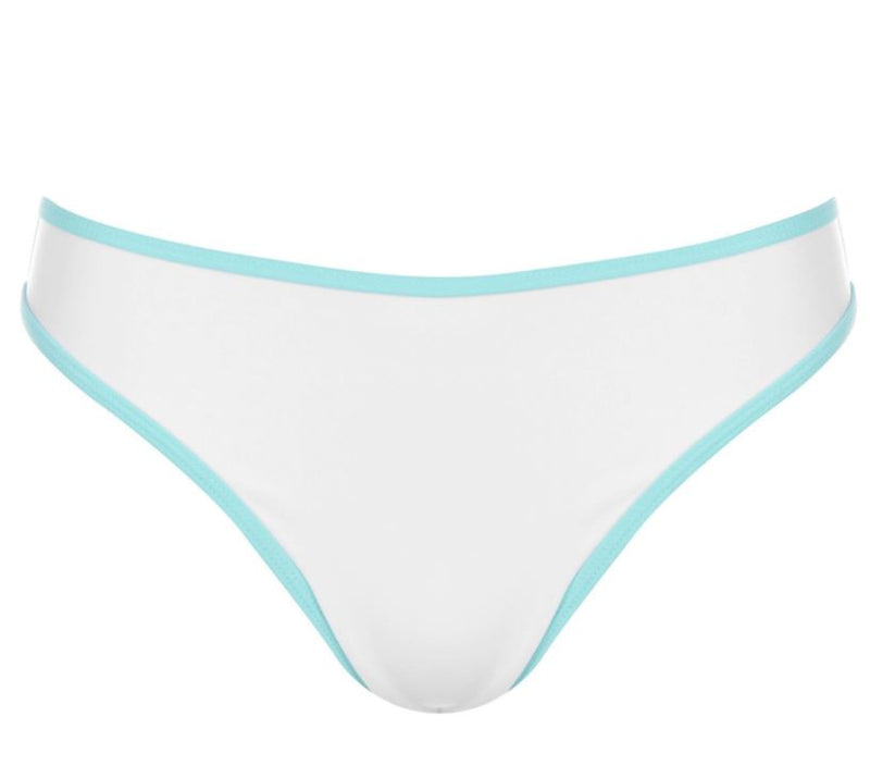 White Long Line Bikini Set
