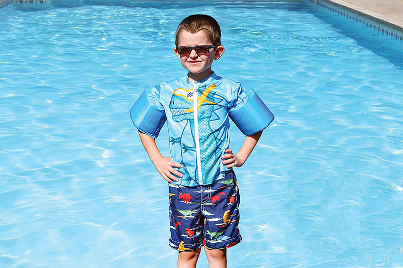 Blue Lil Splashers Unicorn Swim Shirt Floaties Learn To Swim