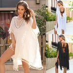 Hollow Out Crochet Lace Tassels Cover Up