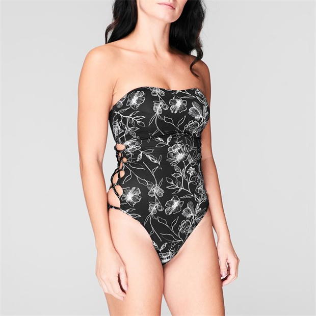 Monochrome Bandeau Swimsuit – The Beach Company - Main Image