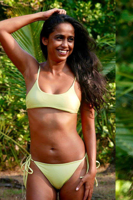 Bandeau top bikini neon