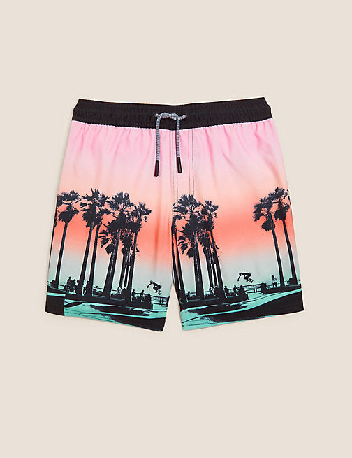 Palm Print Mini Me Swim Shorts