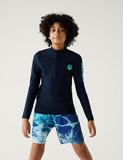 Slogan Long Sleeve Rash T Shirt The Beach Company