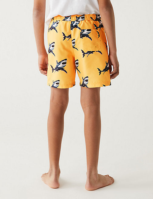 The Beach Compay India - Buy printed swimwear online at low prices - Shark Print Swim Shorts - swim shorts for boys - boys swimming costume