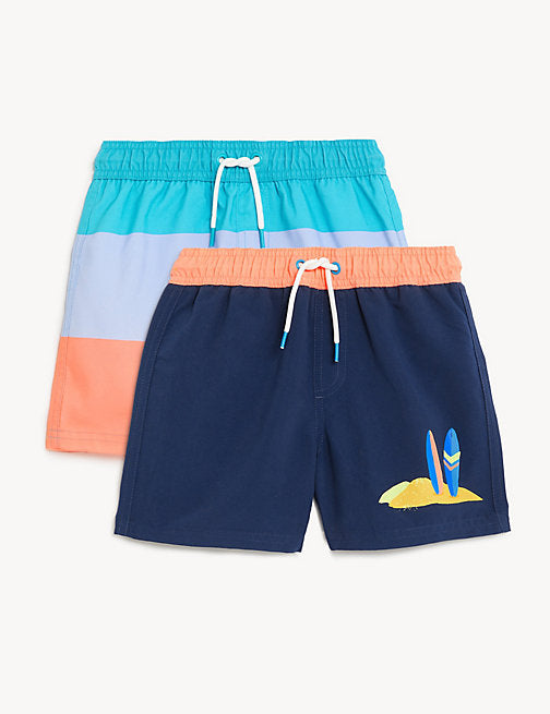 The Beach Company - Buy beachwear and poolwear online - Value pack Swim Shorts for young boys - swimming costume for boys - boys printed beach shorts