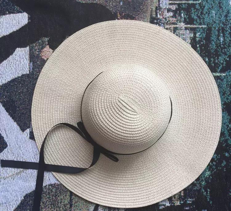 Summer Wide-Brimmed Sun Hat With Bow Knot