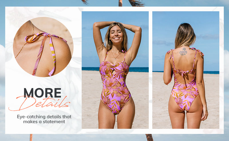One piece tie swimsuit top