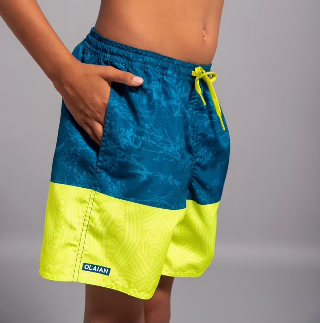 The Beach Company India - Shop for kids swimwear online - Blue Yellow Swimming Trunks for boys - boys swim shorts - swimming costume for young boys - boys swim trunks