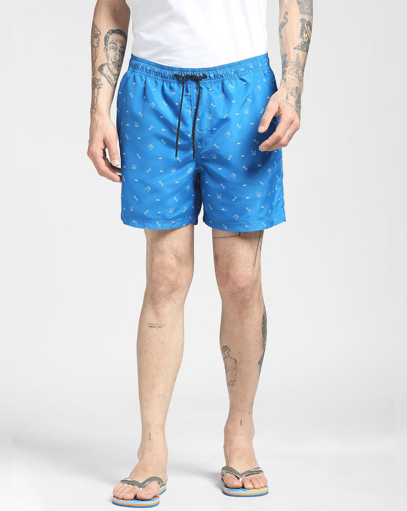 Blue Printed Swim Shorts – The Beach Company - Main Image