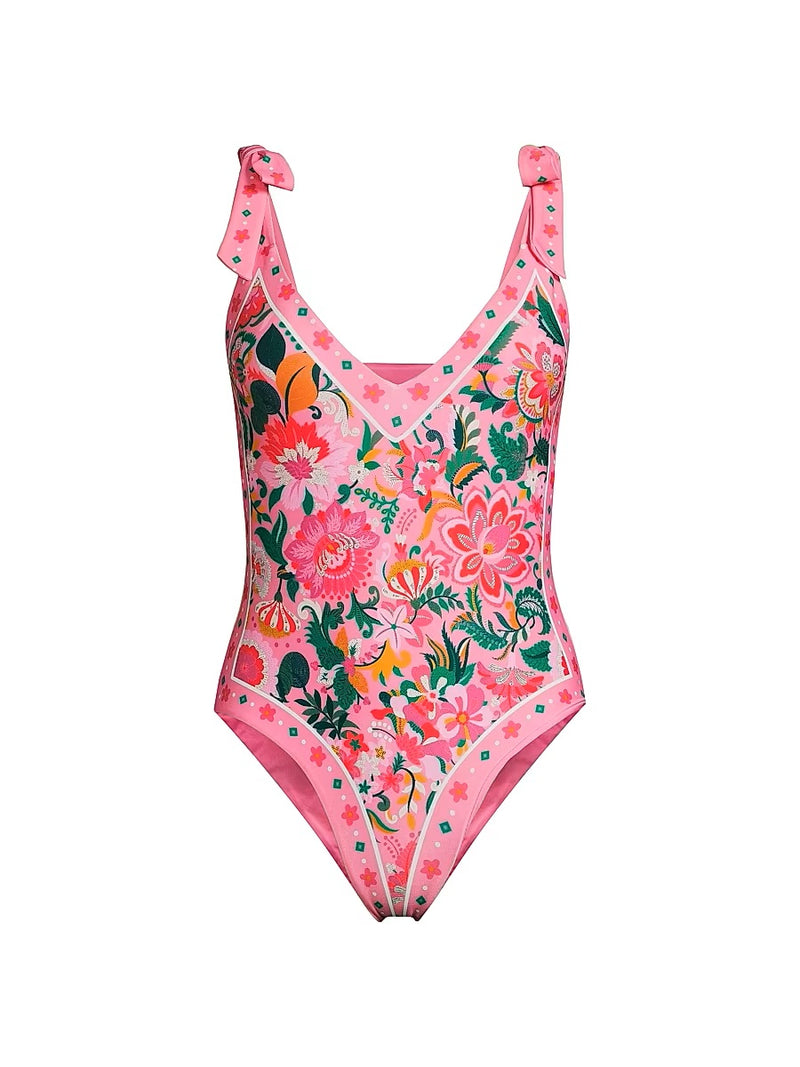 Pink Floral Paradise Print One Piece