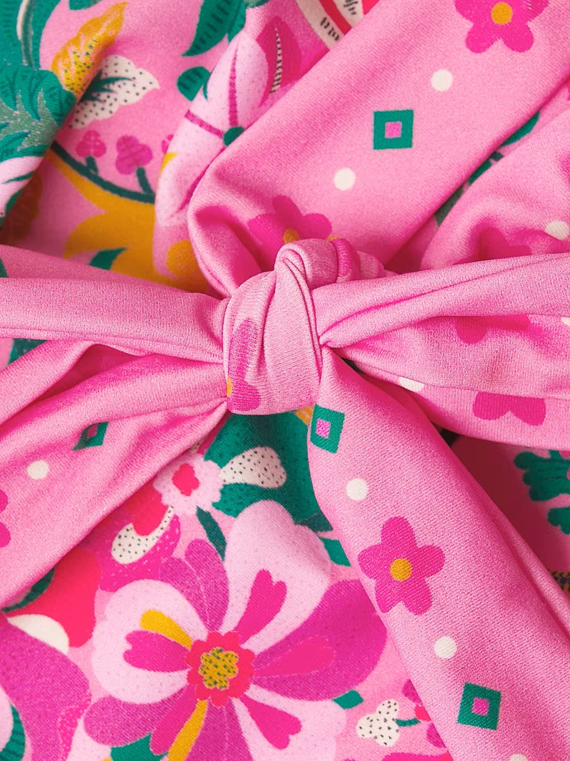 Pink Floral Paradise Print One Piece