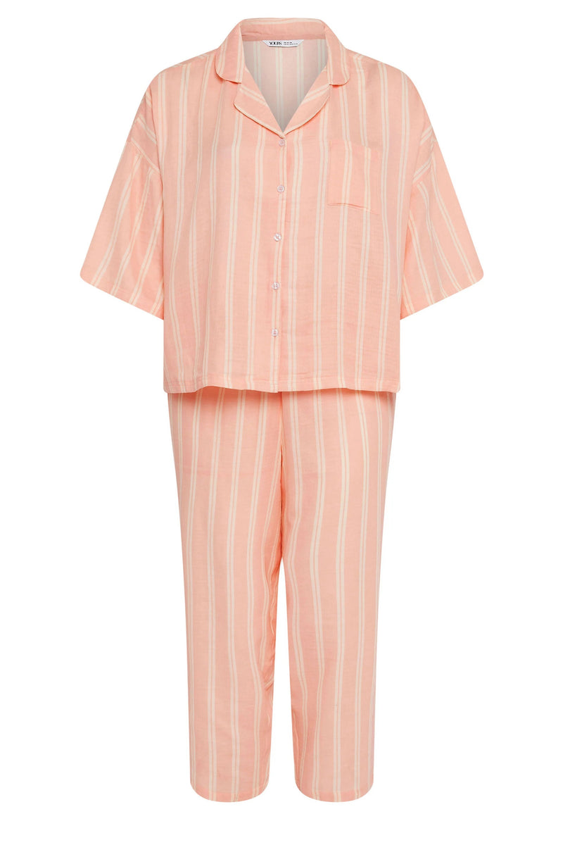 Plus Size Stripe Print Pyjama Set