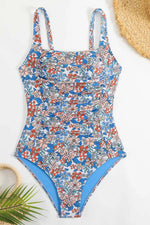 Square Neck Floral Print Modest One Piece