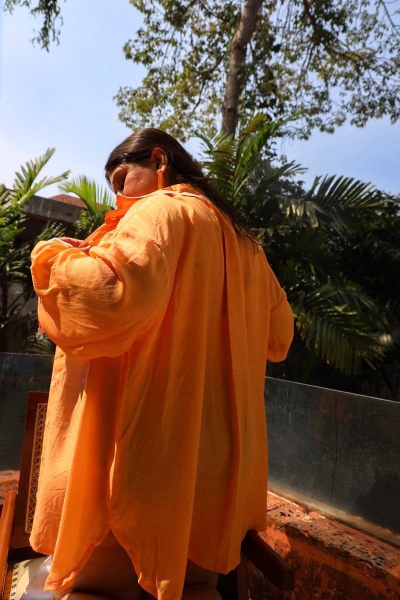 Sunset Slice Plus Size Shirt Coverup