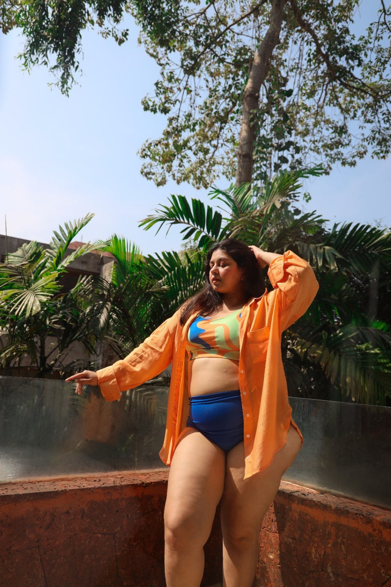 Sunset Slice Plus Size Shirt Coverup