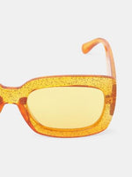 Yellow Square Glitter Sunglasses