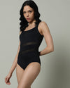 Mesh Scoop Neck Swimsuit