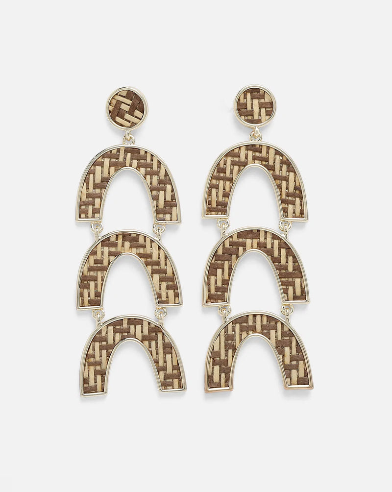 Brown Basket Weave Earrings