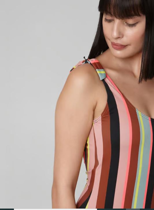 Multi-Colour Striped Swimsuit