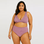 Retro Banded Bralette High Waist PLUS SIZE Bikini Set