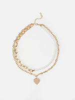 Golden Faux & Pearl Necklace