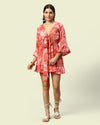 Red Printed Cover-up Kimono