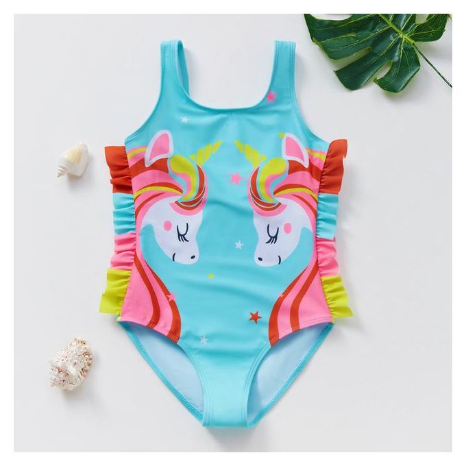 Rainbow Unicorn Frill Swimsuit - Main Image
