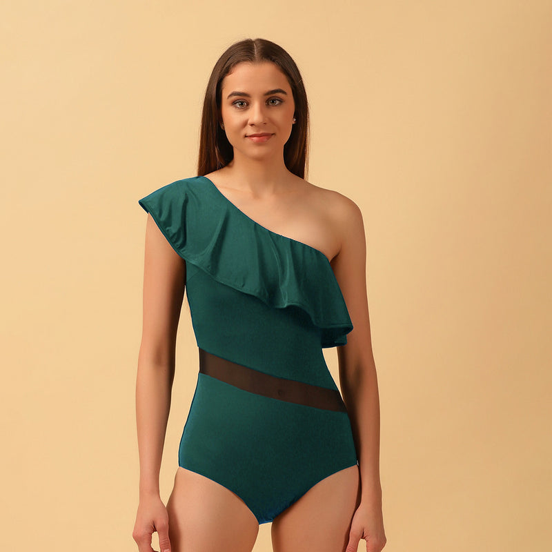 Fog Green Ruffles Swimsuit